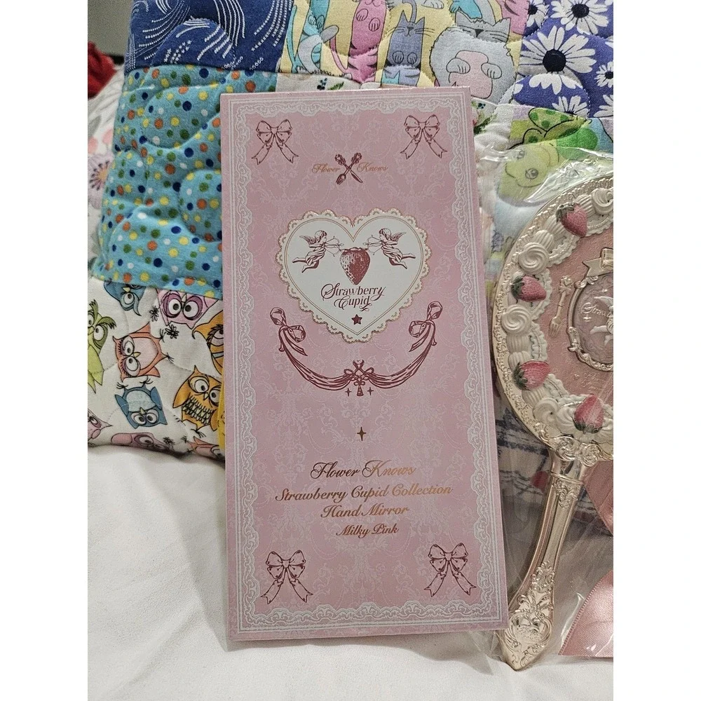 Brand New Flower Knows Strawberry Cupid Hand Mirror Milky Pink Kawaii With Box‎